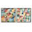 Soft Pastel Color Nordic Building Collage - Abstract Square Collage Set Of 2-101861902-101861901
