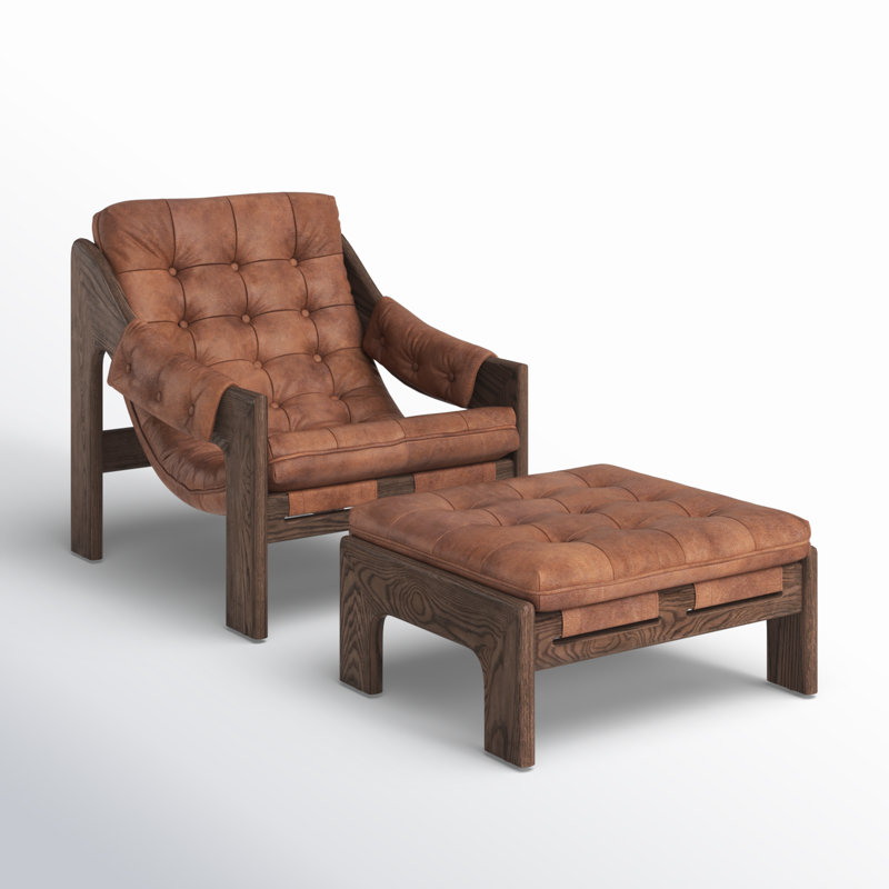 Halston Armchair with Ottoman, Heirloom Sienna