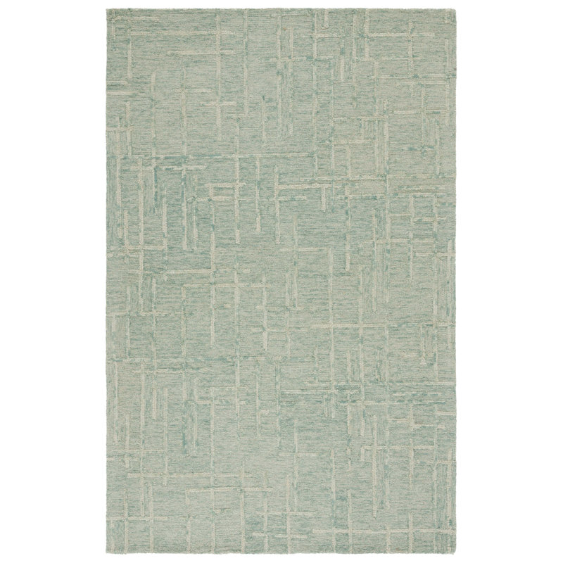 Tapis abstrait en laine et coton touffeté à la main Melaniece, Rectangle 8 pi x 10 pi