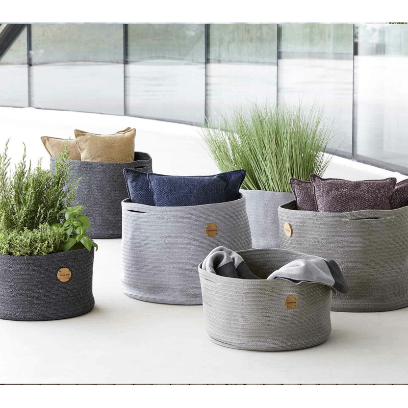 Soft Rope Basket, Taupe, 9.1" H x 15.8" W x 15.8" D