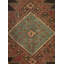 Tapis semi-antique brun foncé Tribal