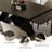 63'' to 95” Extendable Dining Table For 6-10 with Black Sintered Stone Tabletop and Metal Base