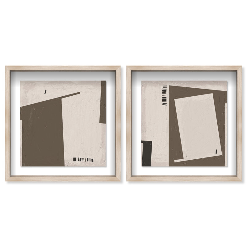 Structural Set Set by Oliver Gal, 13.5"H x 13.5"W, Natural Oak Shadowbox