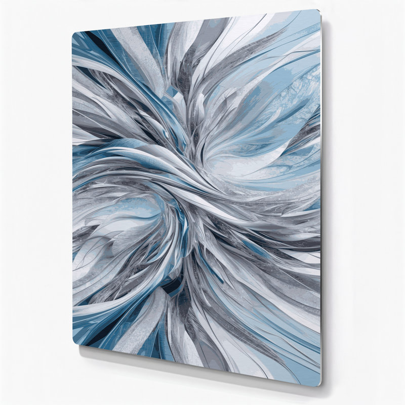 Digital Abstraction 42 Gray Metal Wall Art, 20" H x 16" W