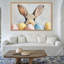  Art mural sur toile grand lapin de Pâques encadré - charmante image murale printanière, œuvre de lapin ludique pour la décoration de Pâques-2111672504