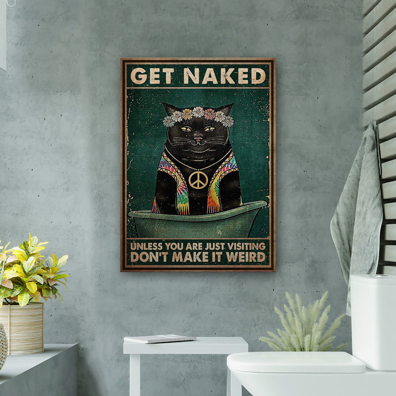 Chat noir dans le bain H.I.P.P.I.E, H 36 po x l 24 po x P 2 po