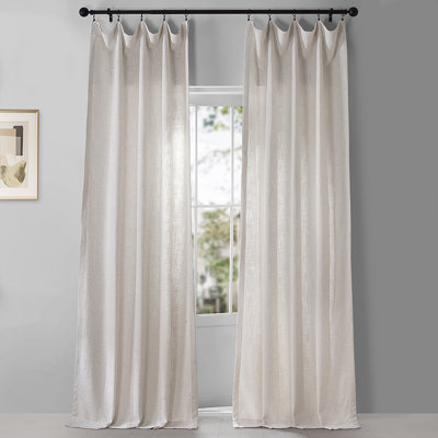 Bergen Linen Blend Curtains for Bedroom Light Filtering Curtains for Large Window Single Panel