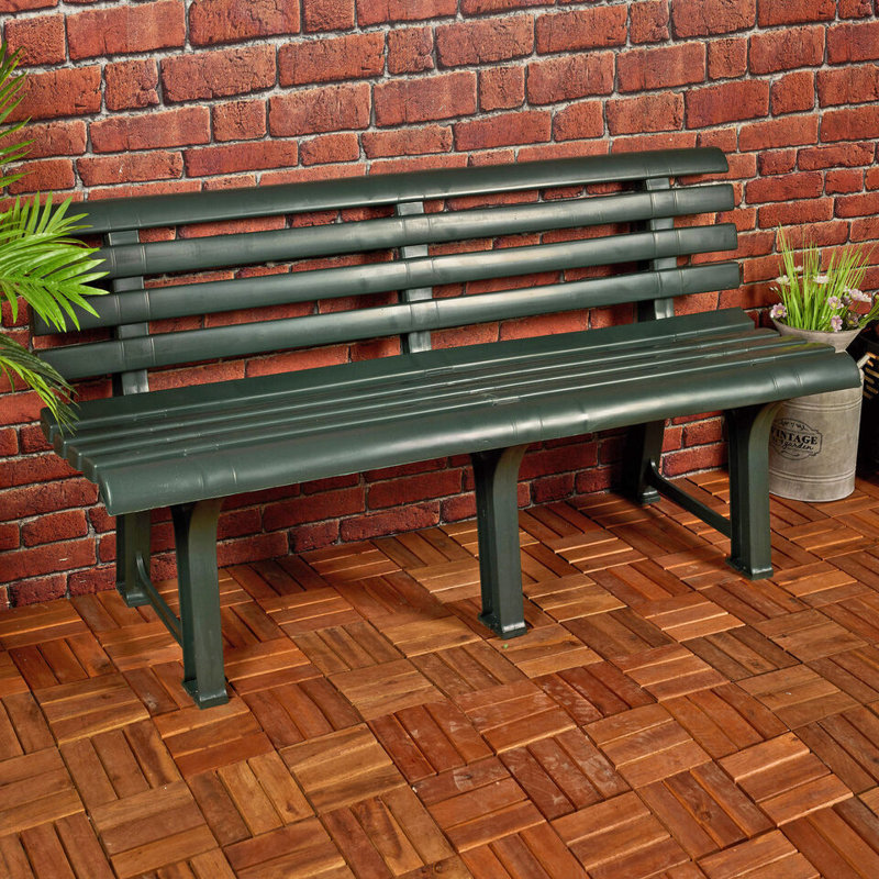 Plastic Garden Bench, Green