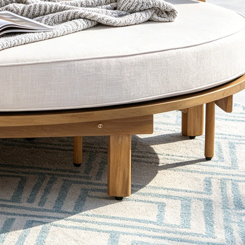 Lit de jour d'extérieur en bois d'acacia naturel moderne avec coussins