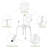 Cast Aluminum Patio Bistro Sets with Umbrella Hole,White 3 Piece Bistro Set Outdoor Table and Chairs for Garden
