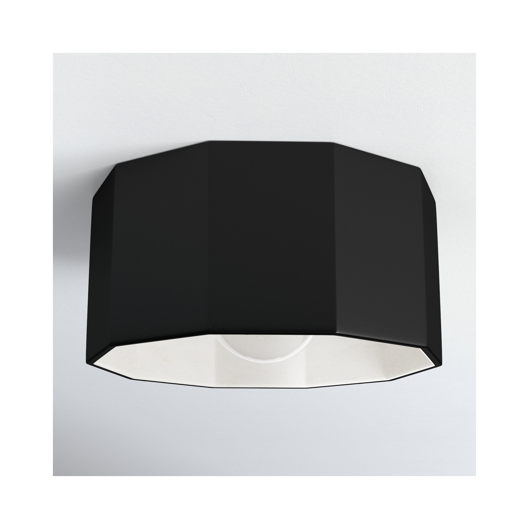 Logan Single Light Ceramic 6'' H X 12.25'' W  Flush Mount, Carbon Matte Black