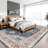 Washable Oriental Area Rug - Rugs for Living Room Soft Carpet for Bedroom Waterproof Floral Distressed Indoor Stain Resistant Non-Shedding Floor Carpets (Blue/Teal/Orange)-1989646375