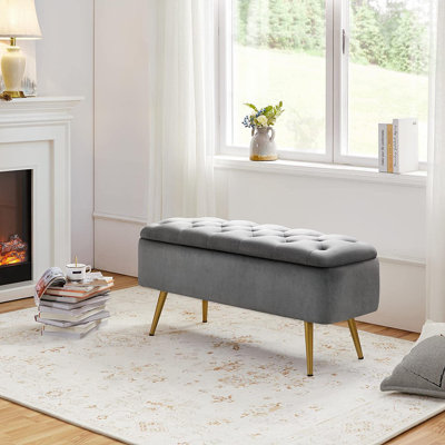 Banc de rangement en tissu