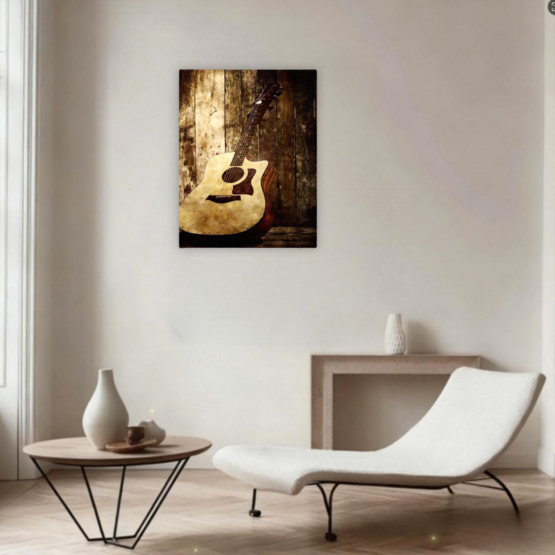 Art mural rétro sur toile 24 "x 36" Guita