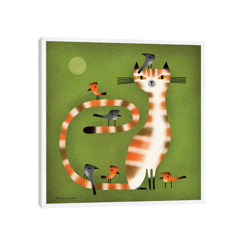 Tabby - Birds by Terry Runyan - Print on Canvas, White Framed, 45.72 cm H x 45.72 cm W