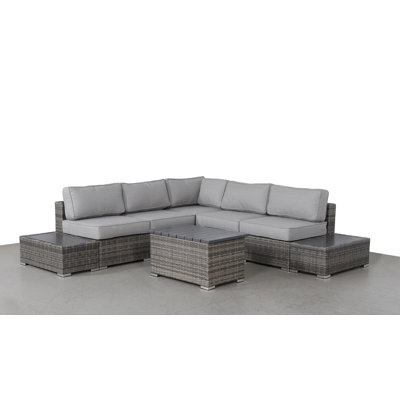 Ensemble de conversation pour 4 personnes avec coussins Coledale Wicker