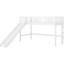 Lit mezzanine bas blanc simple avec glissoire de divertissement-2000038560-2000038561