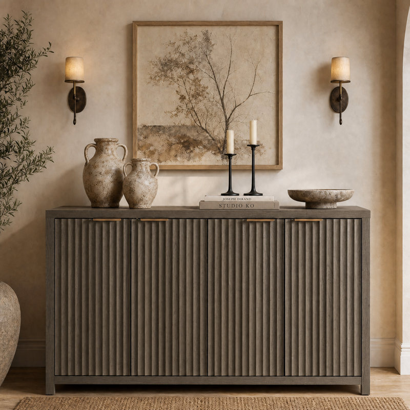 Nicolee 141cm Wide Credenza, Midnight Oak