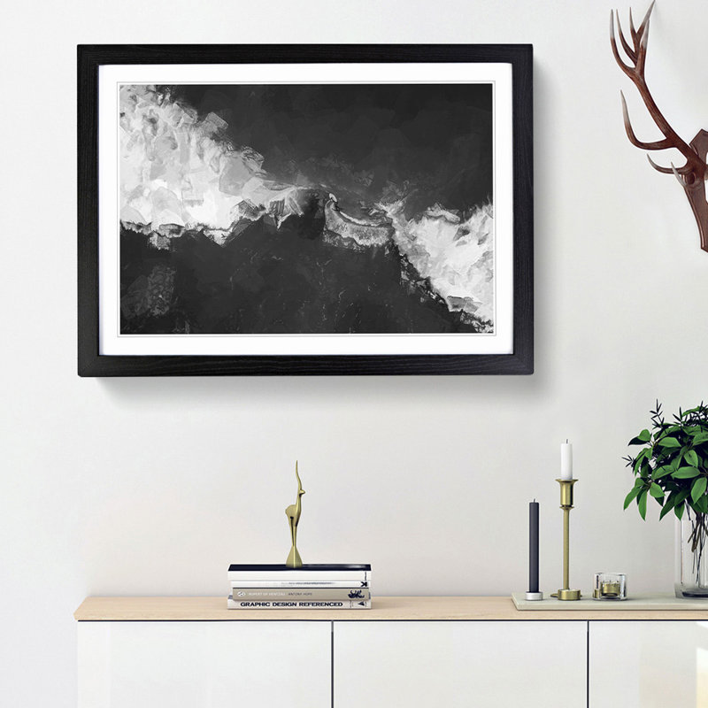 Surfing the Waves - Framed Print, Black Framed, 48cm H x 65cm W x 2cm D