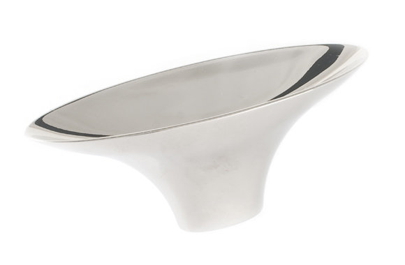 Lotus Oval Knob, Polished Nickel, 1.375" H x 3.5" W x 1.25" D