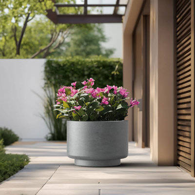 Large Concrete Round Planter / Pot With Drainage Holes