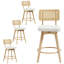 Tabourets de bar pivotants Anandi 66,5 cm (26,2 po) de style moderne du milieu du siècle, avec dossier en rotin et structure en bois massif-132419954