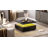 Aurora Modern Coffee Table with LED Light and Charging Station, 4 Storage Drawers with Grille Design for Living Room-842790107