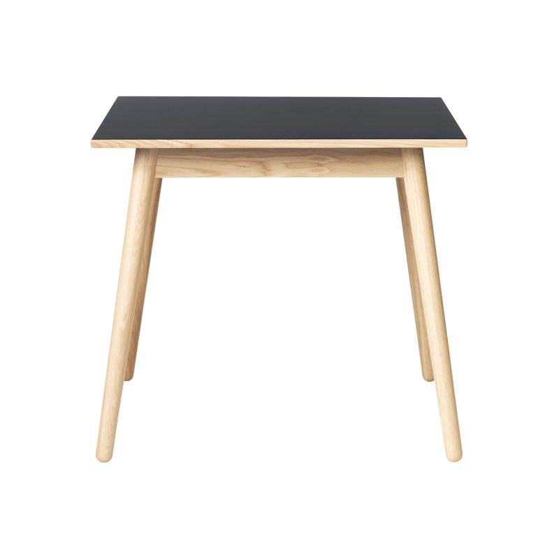 C35A Square Oak Dining Table, Dark Gray