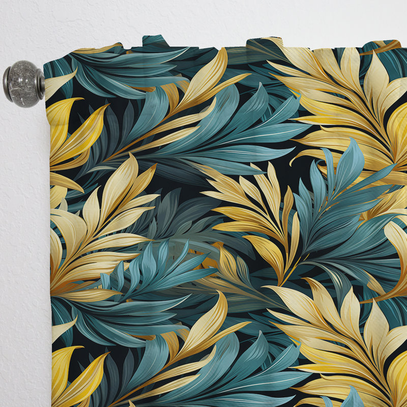 Palm Breeze Tropical Motif II - Rideau floral - Rideau floral obscurcissant - 1 panneau, L 52 po x L 84 po