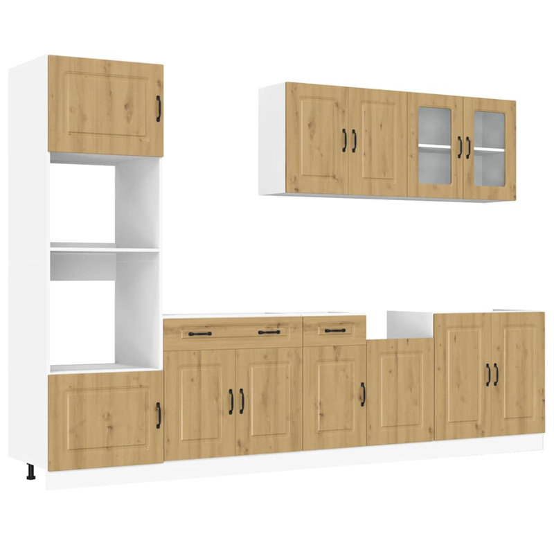 7 Piece Kitchen Cabinet Set Kalmar Engineered Wood, Artisan Oak