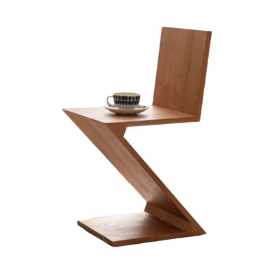 Chaise vintage avec dossier en bois massif et chaise en forme de Z