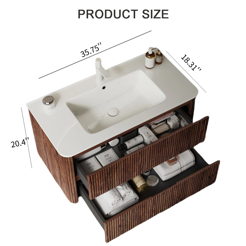 Meuble-lavabo avec lavabo et 2 tiroirs