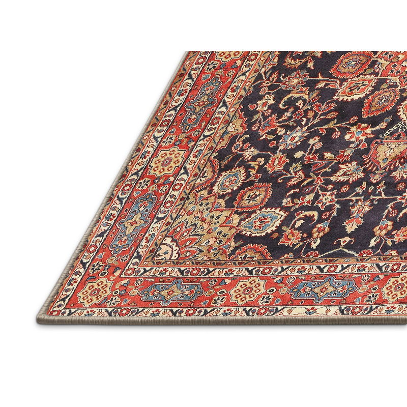 Tapis traditionnel mehroon/noir/crème Ulancy, Rectangle 2 pi x 4 pi