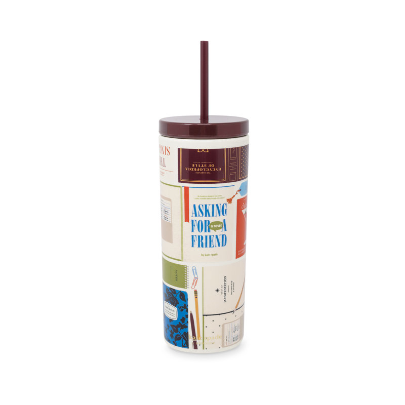 Acrylic Tumbler With Straw, Book Club