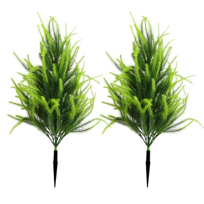 2-PACK Artificial Cypress Topiary Tree with Ground Spike, UV Resistant Faux Evergreen Shrub, Fake Green Plant for Outdoor Garden Lawn Patio Yard & Indoor Home Decor(Set of 2)
