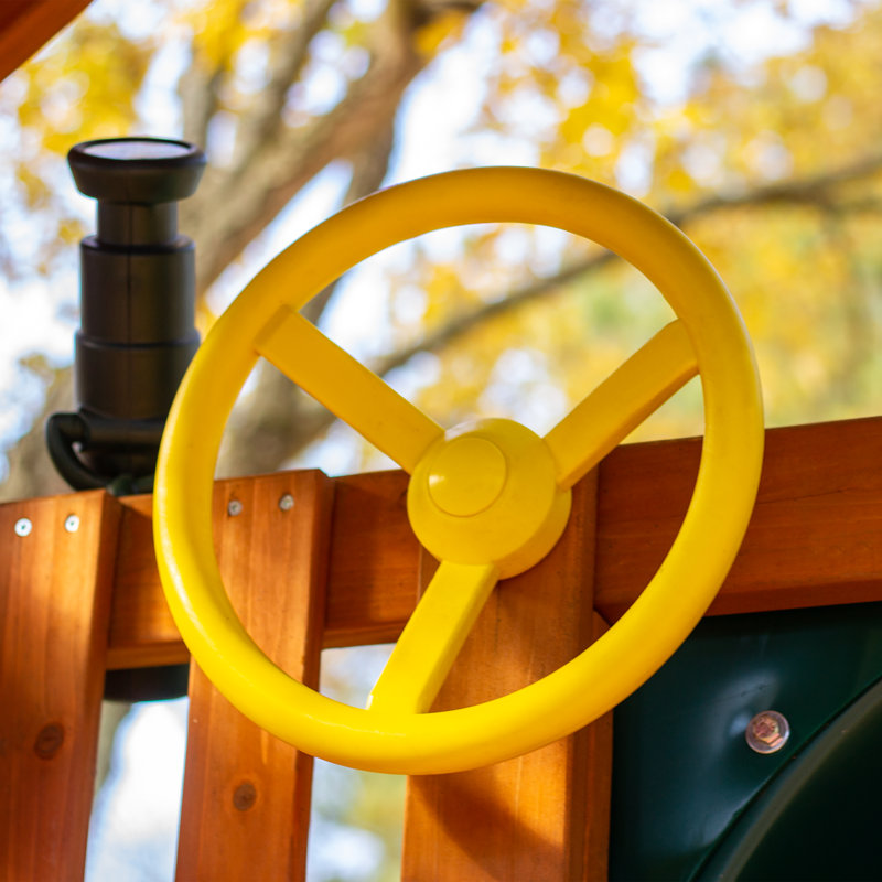Avalon Swing Set with Trapeze Arm -Professional Installation Available, Wood Roof, No