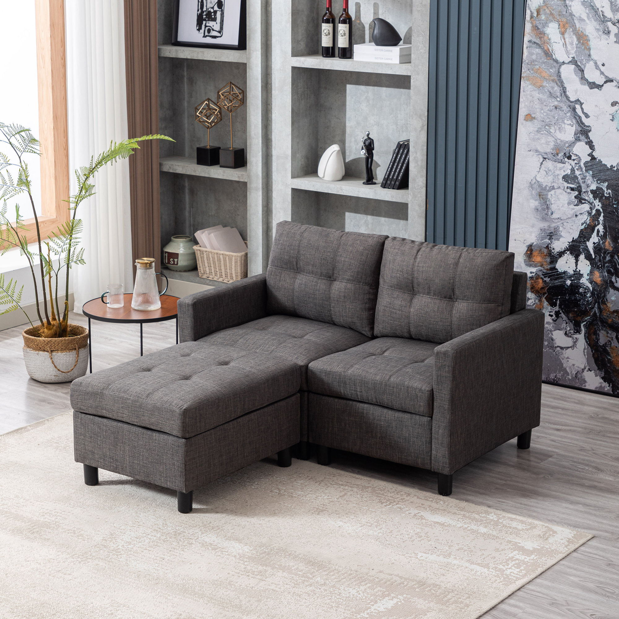 Ebern Reviews Wayfair with Designs Modular Chaise Sofa Ottoman & | & Renetha Wide 52\