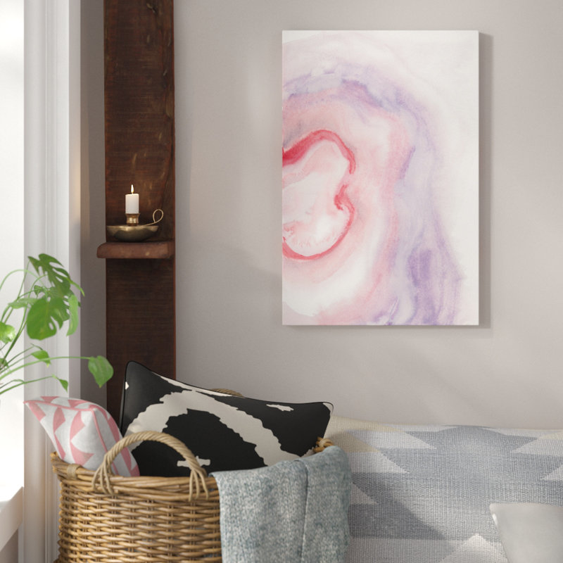 «Watercolor Geode VIII» par Chris Paschke - reproduction, H 26 po x l 18 po x P 1,5 po, Toile blanche encadrée