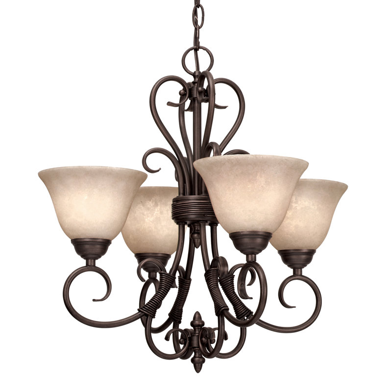 Karcher 4 - Light Steel Dimmable Empire Chandelier
