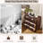 32" High Faux Marble Side Table with 3 Drawers & Fluted Design-1825367027