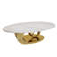 Table basse moderne en faux marbre, tables contemporaines en pierre frittée avec base en acier inoxydable-348718320
