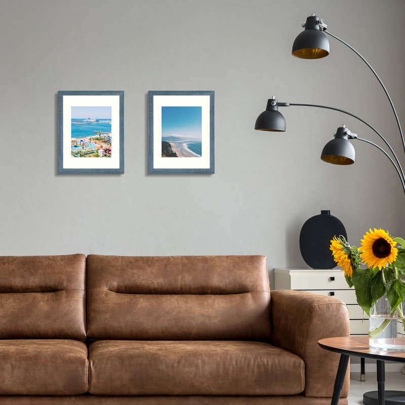 Cadre pour photo simple en bois mat - Basics by Wayfair ™, Bleu, 11 po x 14 po emmêlé à 8 po x 10 po