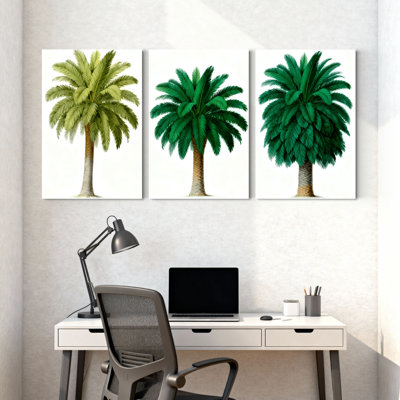 Palmiers et palmiers, ensemble de 3 impressions sur toile