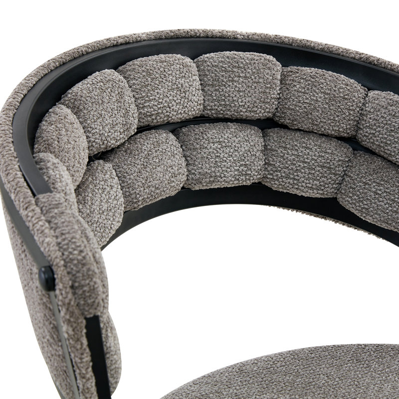 Chaise rembourrée en velours Vesta, Gris