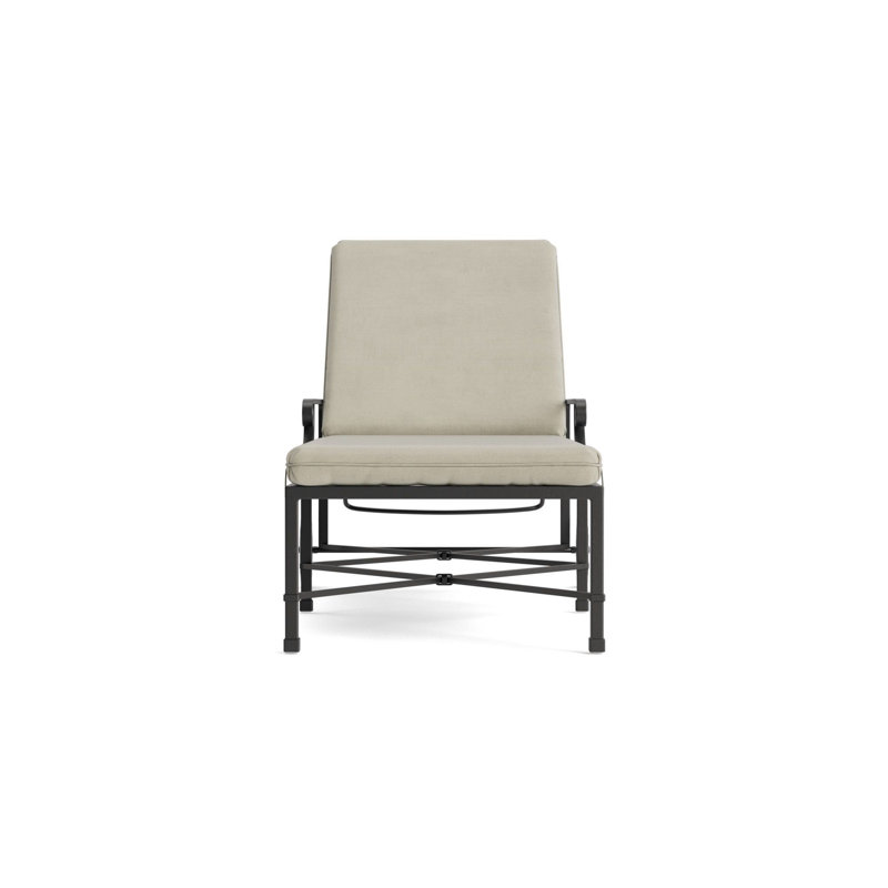 Venetian Outdoor Chaise Lounge, Fusion Charcoal, Textured Pewter