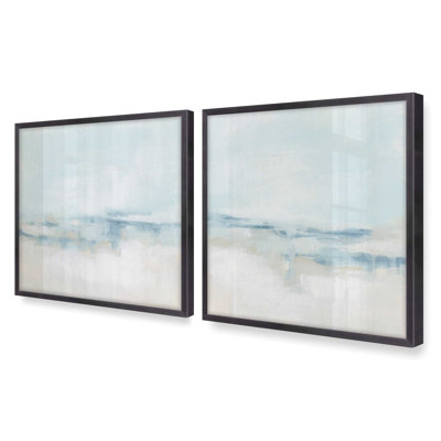 Ensemble de 2 impressions sur toile Cloudy Shoreline Hues