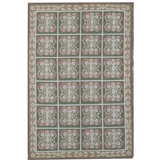 Hand-Knotted High-Quality Green and Green Area Rug