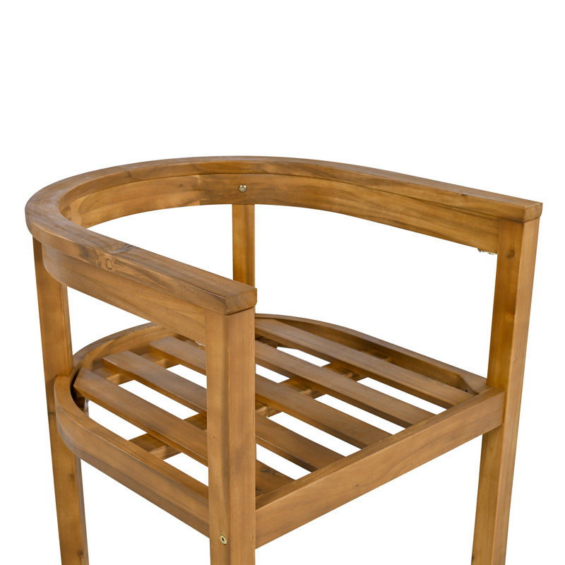 Abaco Outdoor Patio 7PCS Dining Set (6PCS Acacia Wood Dining Chair And 1PC Acacia Wood Dining Table)
