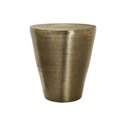 Chic Gold Metal Drum Nightstand With A Glamorous Touch For Bedroom Modern Side Table Home