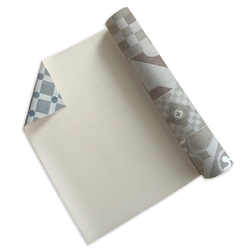 Burien Vinyl Machine Printed Area Rug, Rectangle 3'3.4" x 4'4.4"